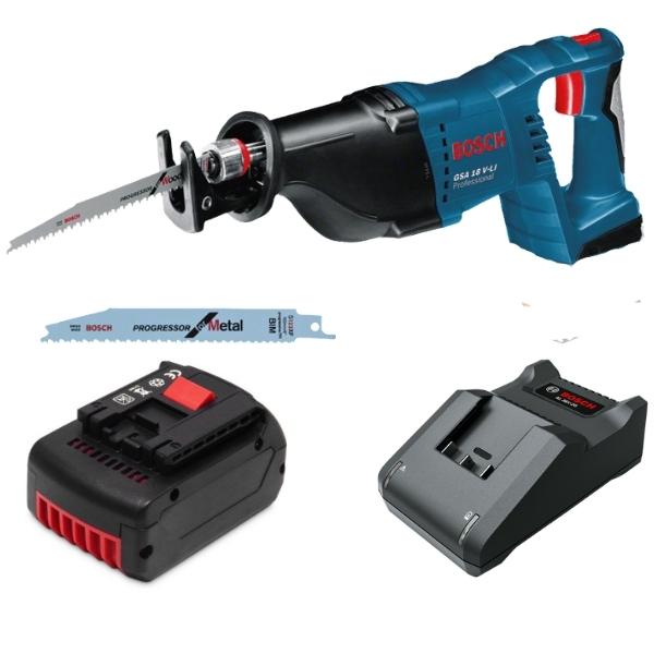 BOSCH – Cordless Reciprocating Saw GSA 18V-LI with 6Amp Battery & Charger