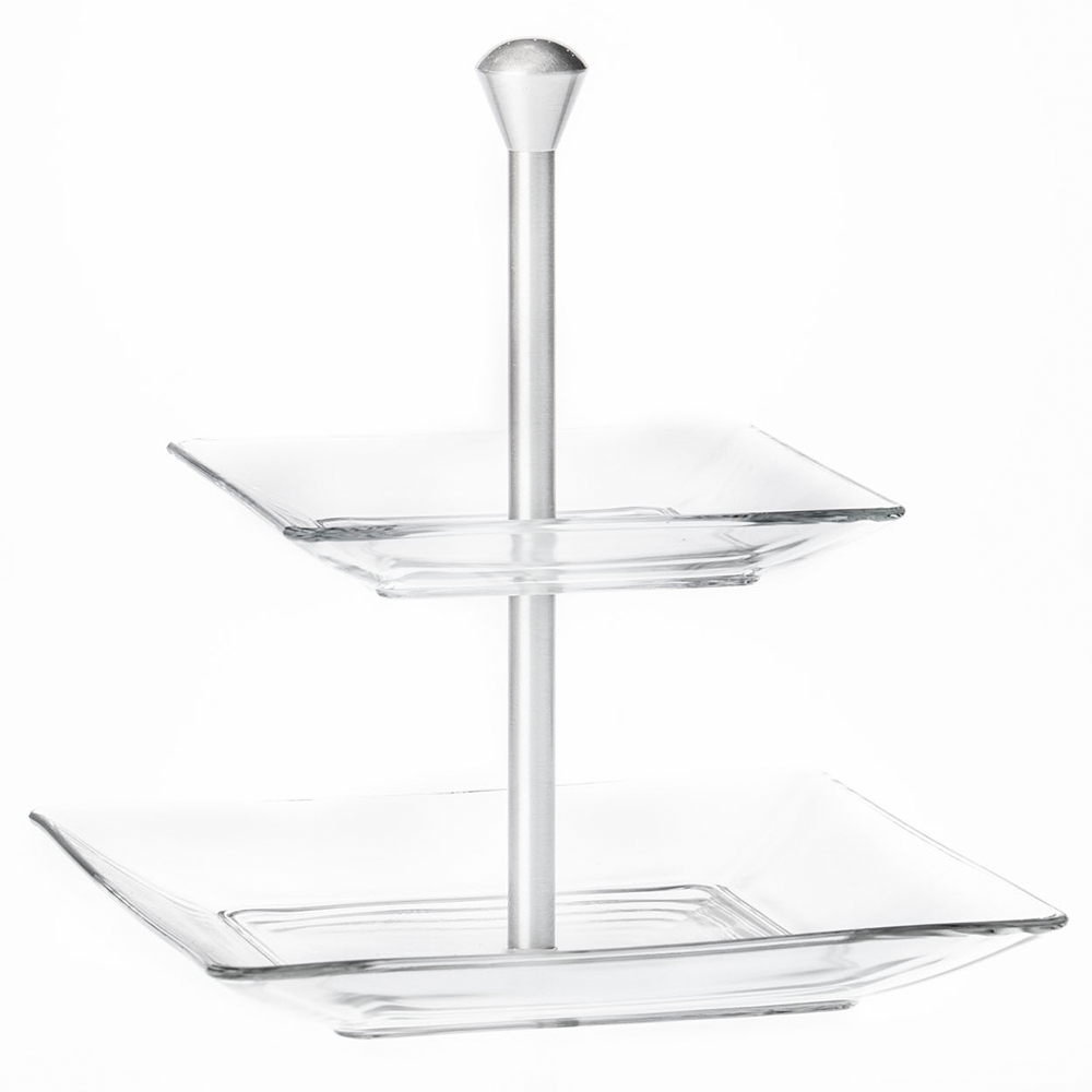 Borgonovo Modi’ 2-Tiered Tray With Metal Stand (15+21)