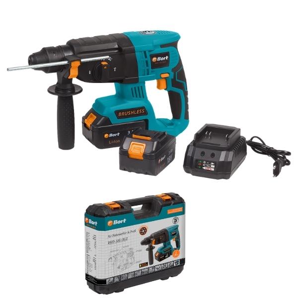 Bort – Cordless Hammer Drill Including 2 x 3.0Ah Batteries, Charger & Case
