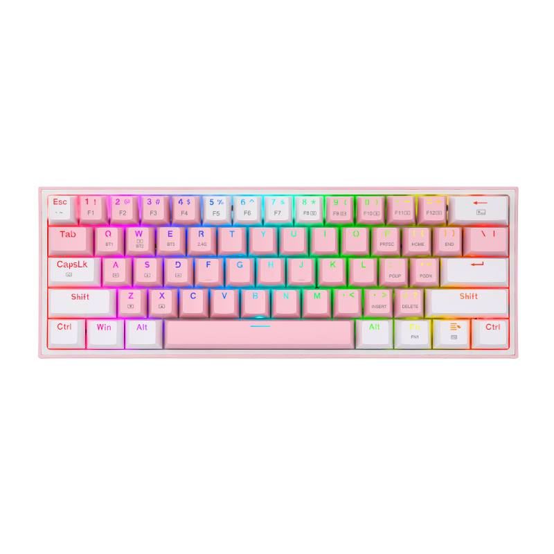 Redragon FIZZ Pro 61-Key RGB Mechanical Gaming Keyboard – Pink