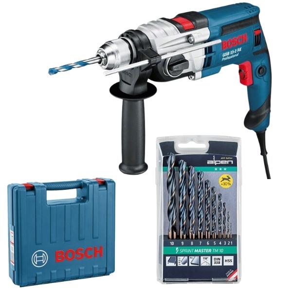 BOSCH – Impact Drill GSB 19-2 RE and Alpen Sprint Master Bit Set (10Piece)