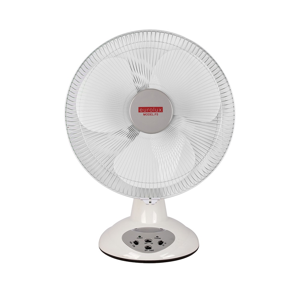Eurolux 14″ Rechargeable Desktop Fan with LED Night Light