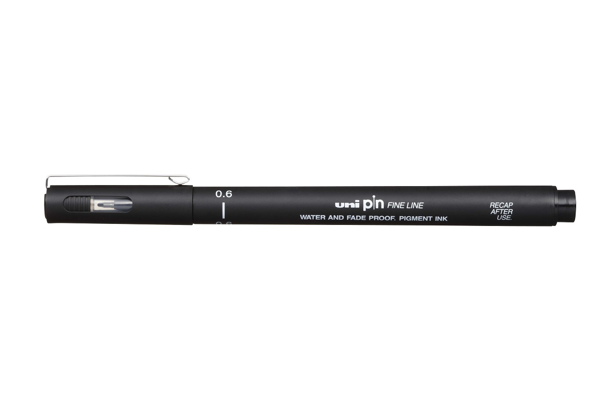 Uni Pin Fineliner 0.6mm Black Fine Liner Pen