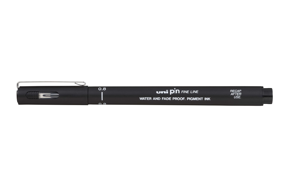 Uni Pin Fineliner 0.8mm Black Fine Liner Pen