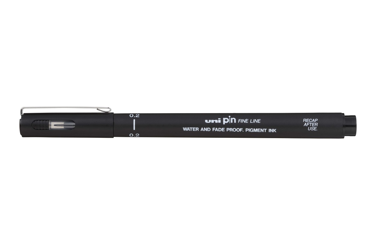 Uni Pin Fineliner 0.2mm Black Fine Liner Pen
