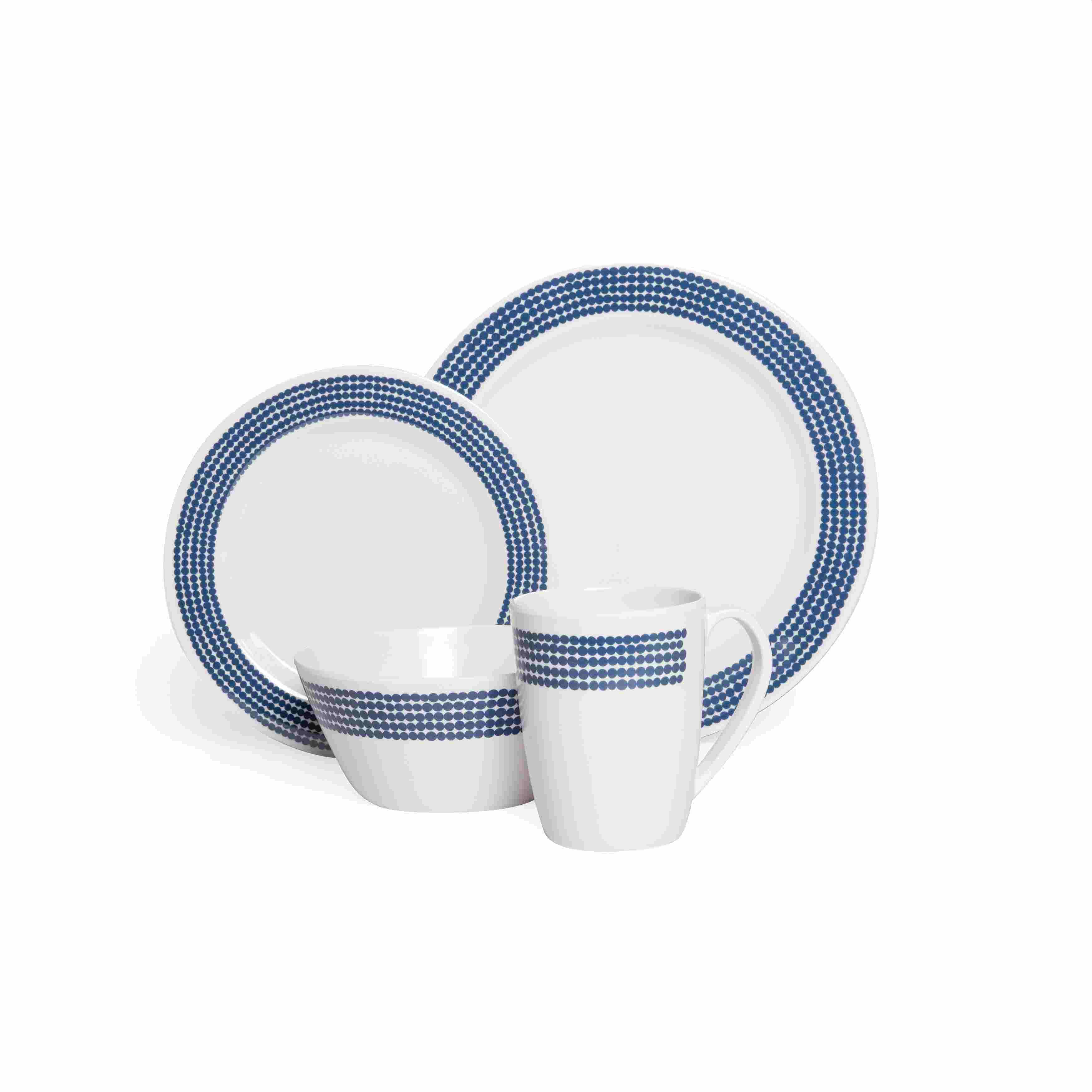 Campfire 16 Pc Melamine Dinner Set- Blue Moon
