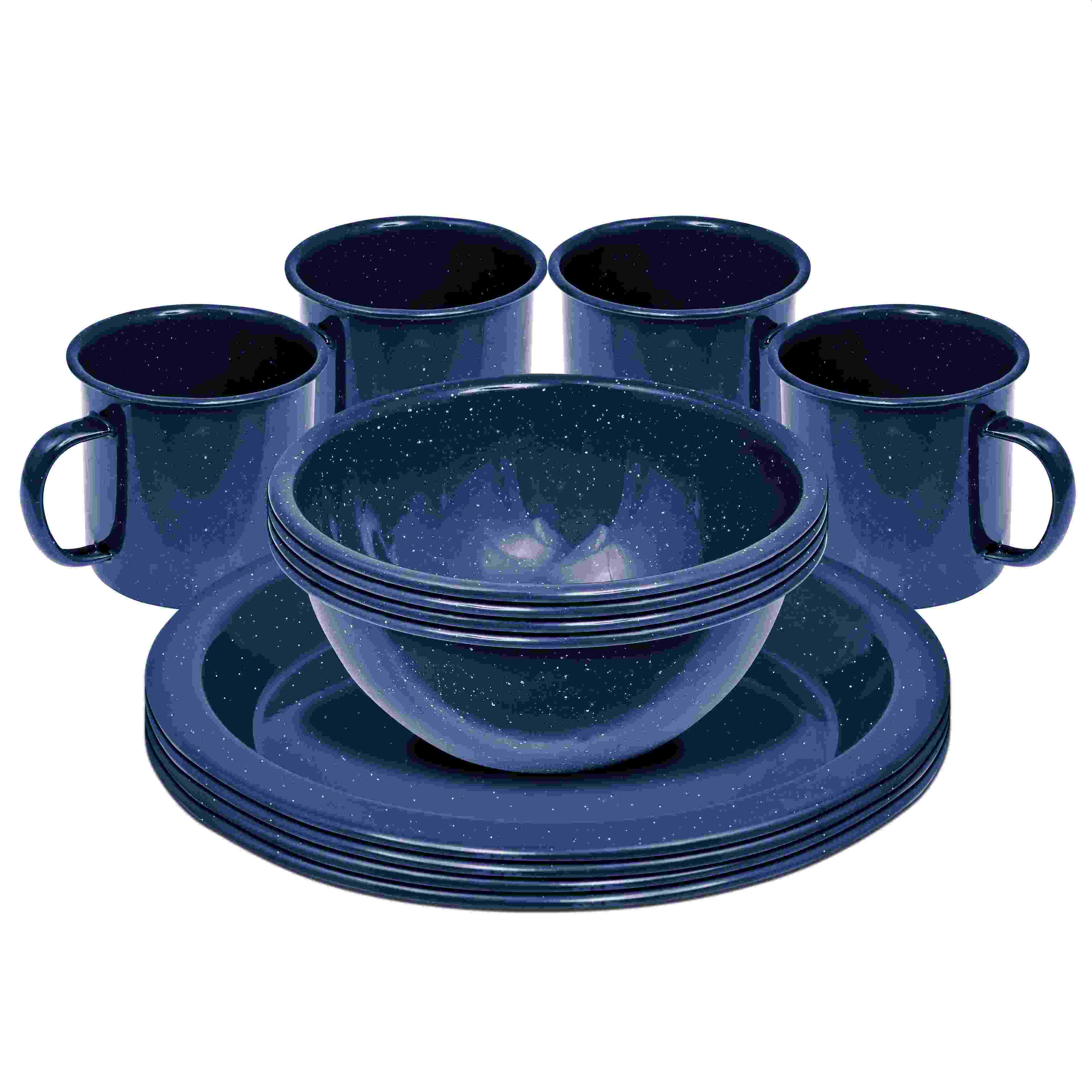 Campfire 4 Person Enamel Dinner Set -Navy