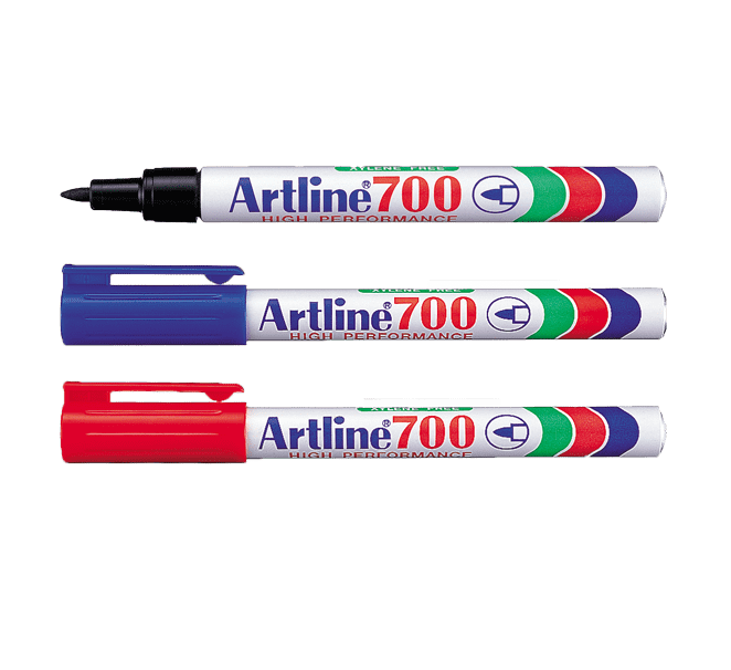 Artline EK 700 Permanent Marker Pen Point – Assorted Pack of 3