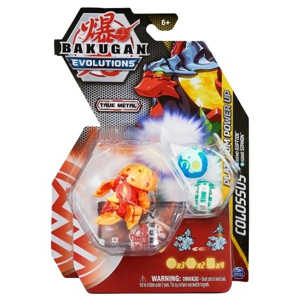 BAKUGAN EVOLUTIONS – True Metal Bakugan-Colossus with Nano Riptide & Siphon