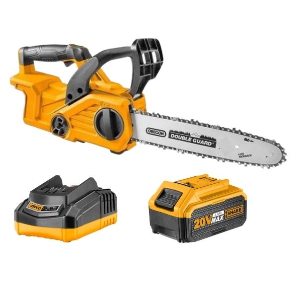 INGCO – Cordless Chain Saw with Battery (4.0Ah) and Charger