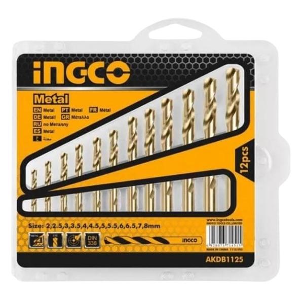 INGCO – Steel Twist Drill Bits HSS – 12 Piece