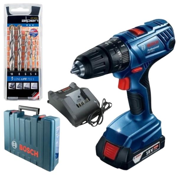 Bosch – Cordless Drill Kit & Alpen Masonry Drill Bit Set (5 Piece)