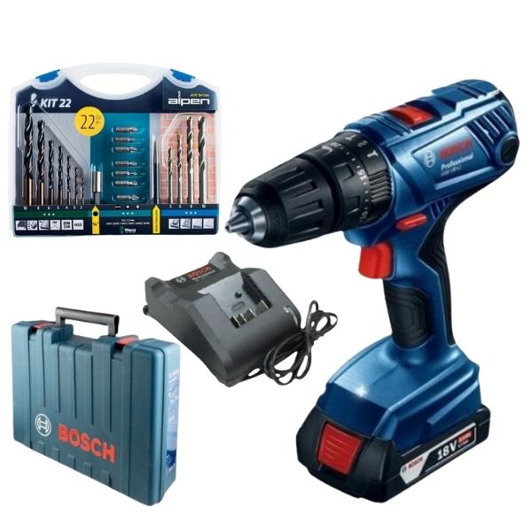 Bosch – Cordless Drill Kit & Alpen Drill & Screwdriver Bit Set (22 Piece)