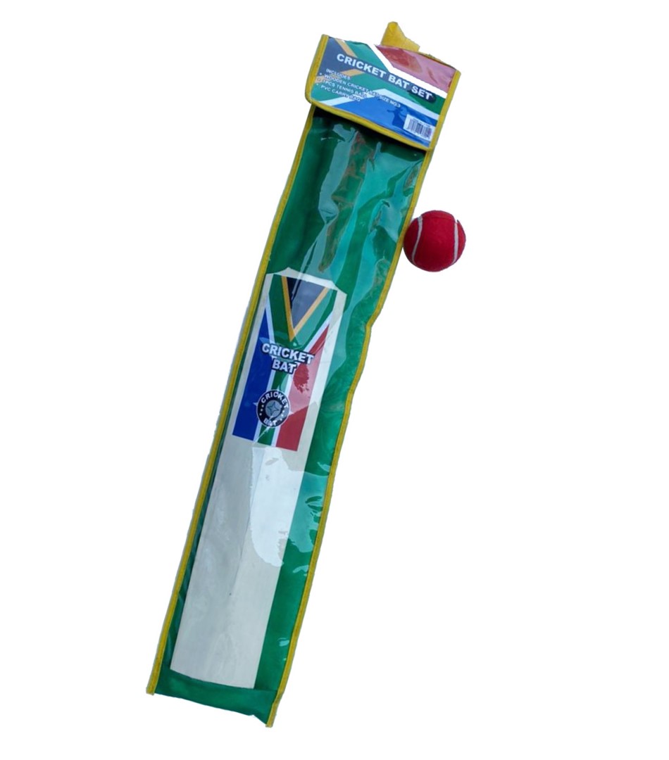 Wooden Cricket Bat Set No 3 with Tennis Ball