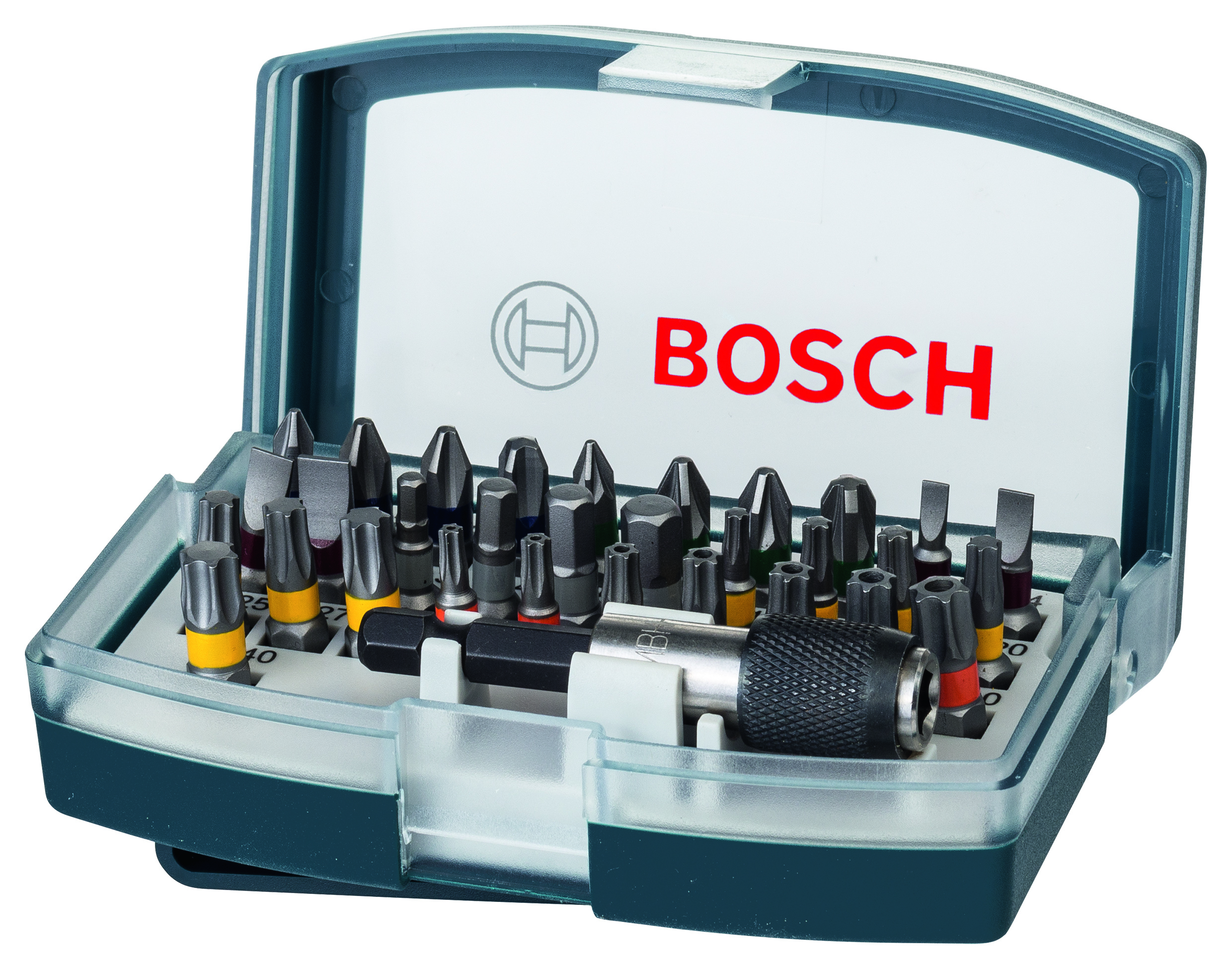 32-Piece Blue Screwdriver Bit Set (25mm, PH/PZ/SL/HEX/T)