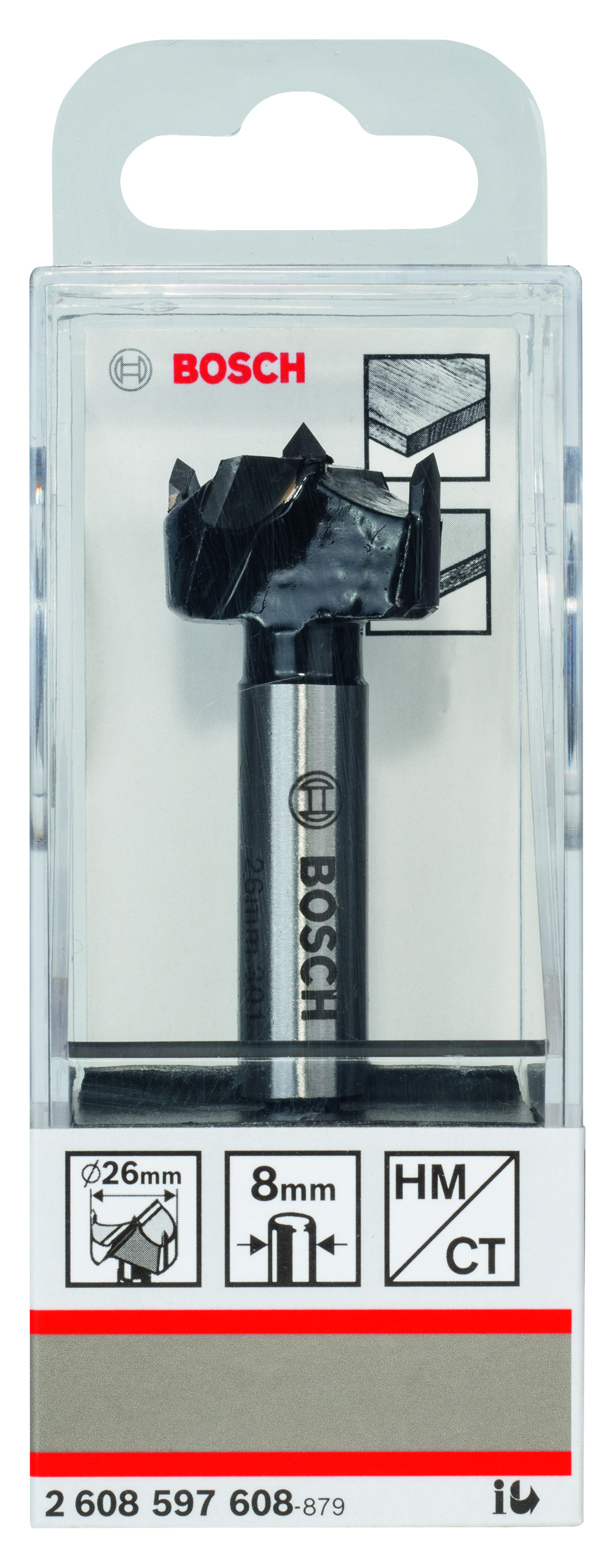 TCT Forstner Bit 26 x 90 x 8mm Shaft