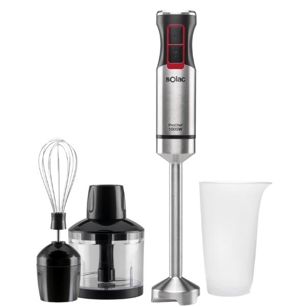Solac – Pro Chef Stick Blender with Accessories (Stainless Steel) – 1000W