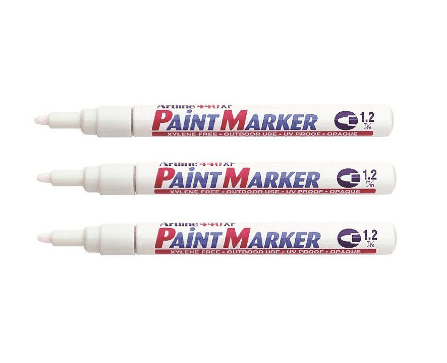 Artline EK 440 Fine Point Permanent Paint Marker 1.2mm White – Pack of 3