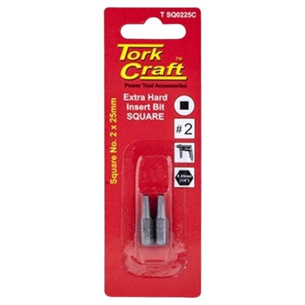 Tork Craft – Square Insert Bit 25mm – 2 Piece