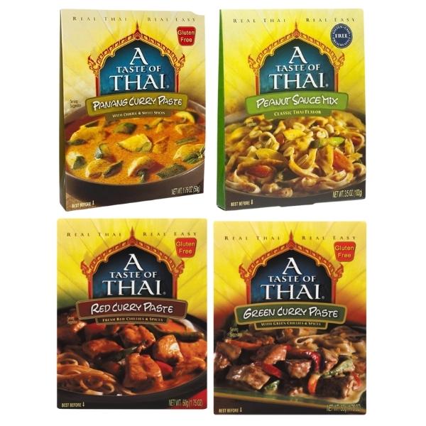 A Taste of Thai – Assorted Paste and Sauce Mix Combo – 4 x Assorted Flavour