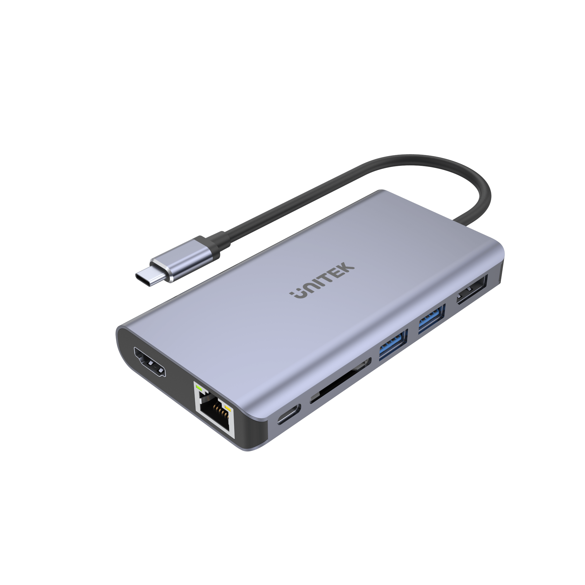 uHUB 7-in-1 USB-C Ethernet Hub With Dual Monitor, 100W Power Delivery