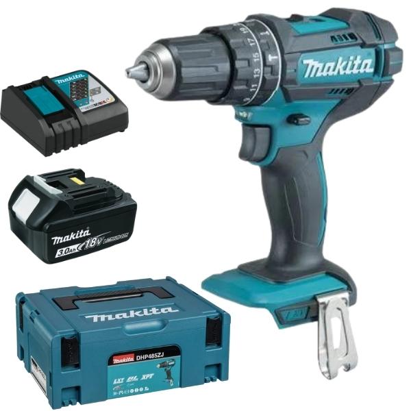 Makita – Cordless Impact Drill DHP485ZJ, 3.0 Ah Battery ,Charger and Case