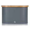 Swan Bread Bin With Wooden Lid Nordic Range Grey Swan Bread Bin With Wooden Lid Nordic Range Grey