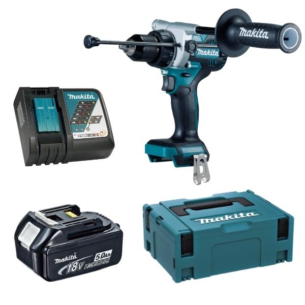 Makita – Impact Drill 18V DHP486ZJ, 5.0Ah Battery, Charger and Carry Case