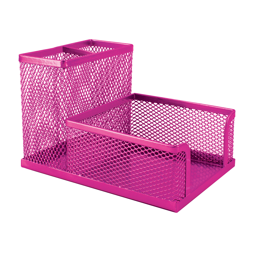 SDS: M415 Wire Mesh Metal Cube & Pen Holder Pink