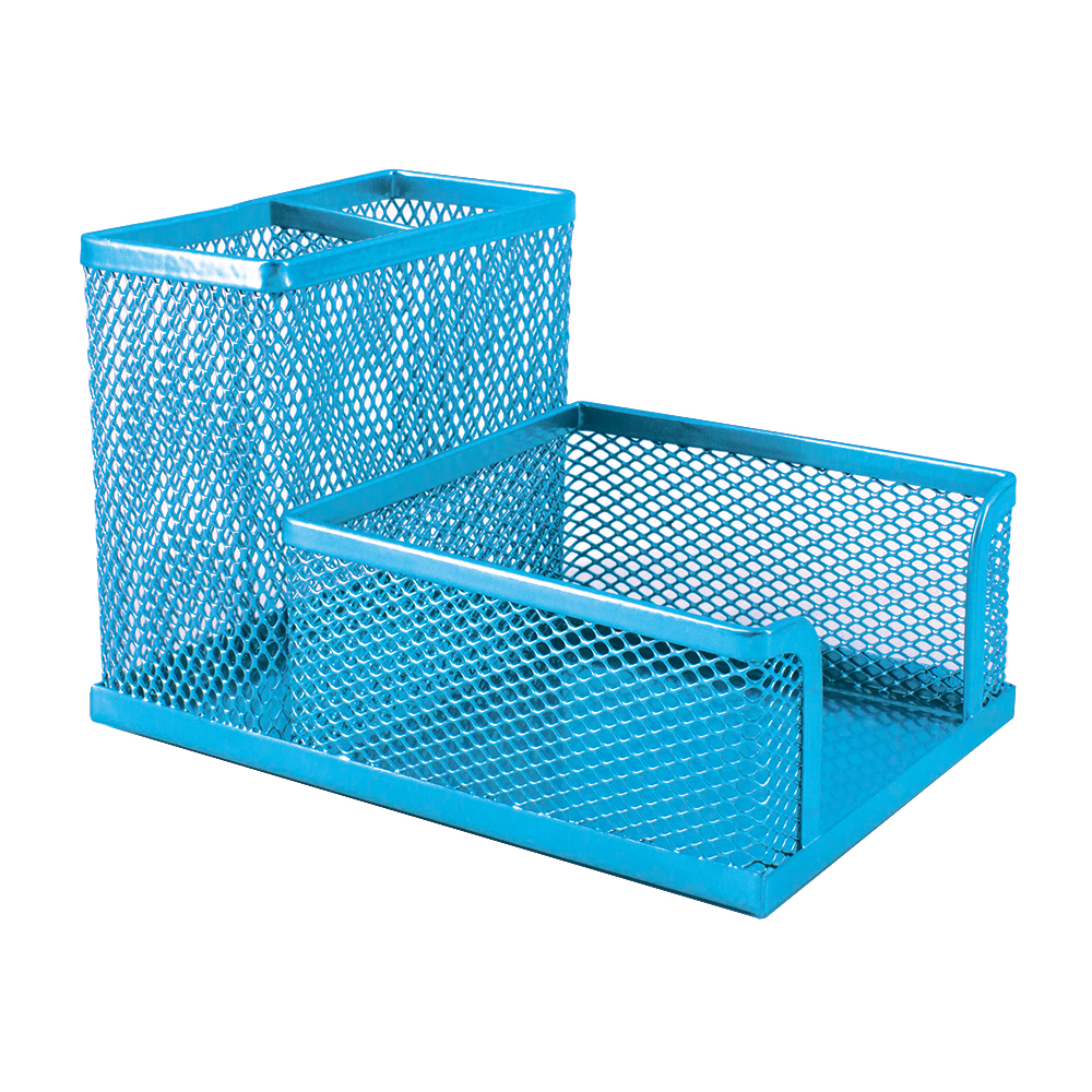 SDS: M415 Wire Mesh Metal Cube & Pen Holder Sky Blue