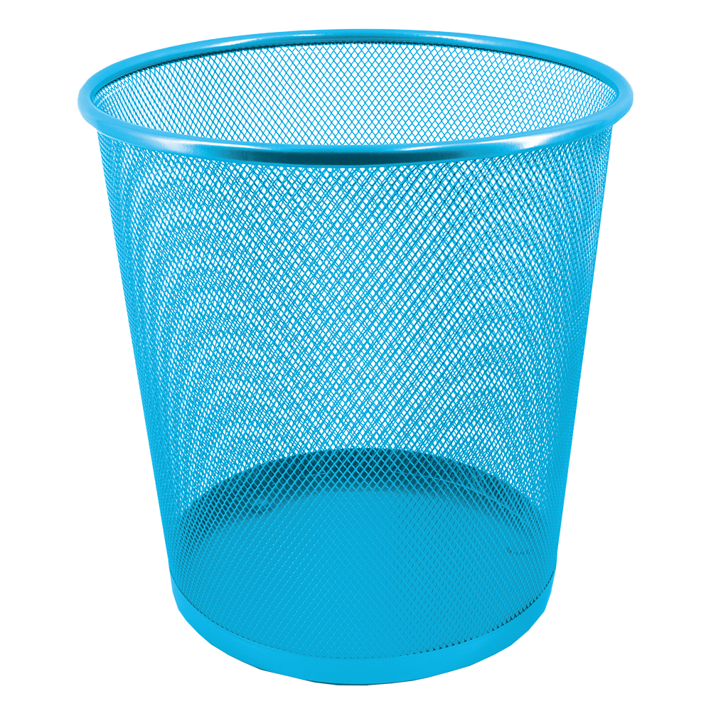 SDS: M900 Wire Mesh Metal Round Waste Bin Sky Blue