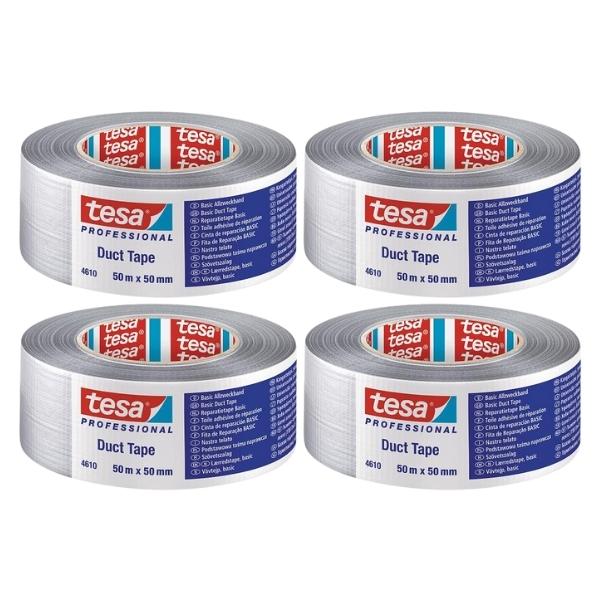 Tesa – Duct Tape 50mm x 50m – Grey – Pack of 4