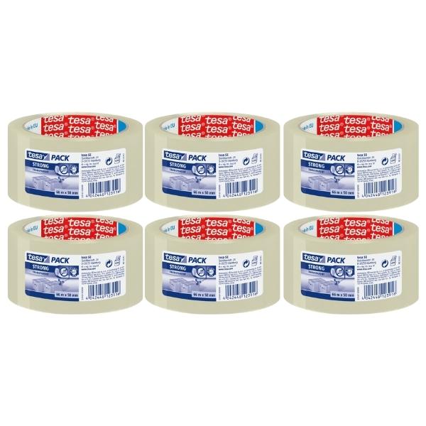 Tesa – Clear Tape / Packaging Clear Tape 50mm x 66m – Pack of 6
