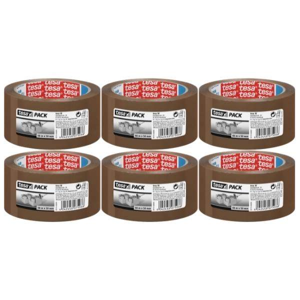 Tesa – Buff Tape / Packaging Brown Tape 50mm x 66m – Pack of 6