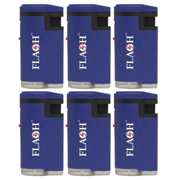 Flash – Lighter / Ignite Jet Flame Lighter – Blue (Pack of 6)