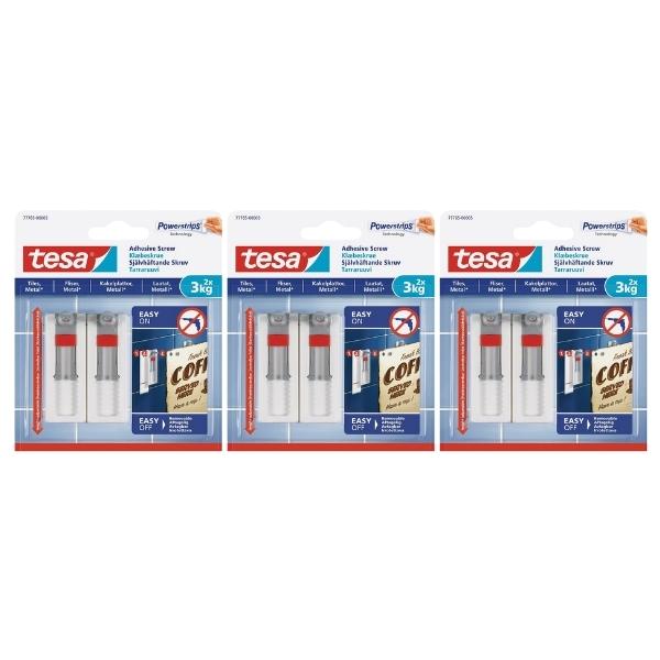 Tesa – Adhesive Screw 2 x 3Kg – Pack of 3 (2 Piece Per Pack)