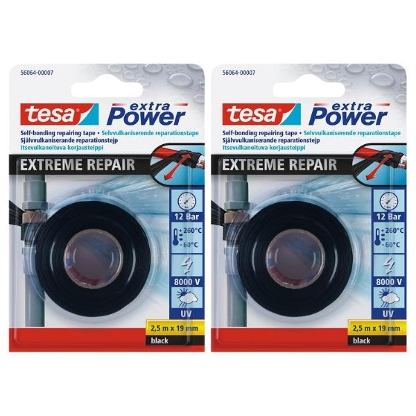 Tesa Self-Bonding Repair Tape 19mmx2.5m Extreme Repair Pack of 2