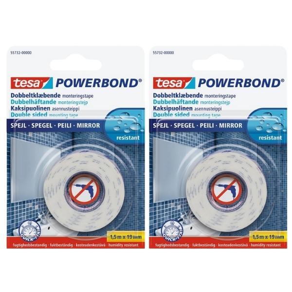 Tesa Double Sided Mounting Tape 19mmx1.5m – Mirror Pack of 2