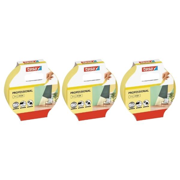 Tesa – Masking Tape 25mm x 25m – Professional – Pack of 3