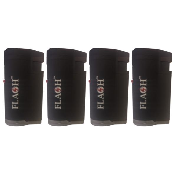 Flash – Lighter / Ignite Jet Flame Lighter – Black Pack of 4