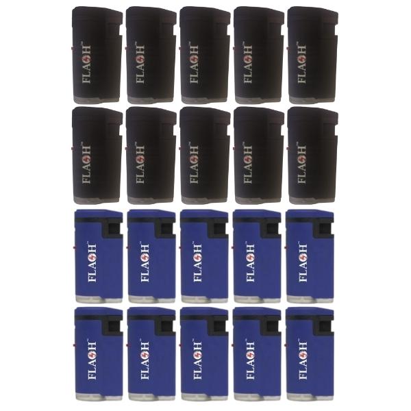 Flash – Lighter / Ignite Jet Flame Lighter – Blue and Black – Pack of 20