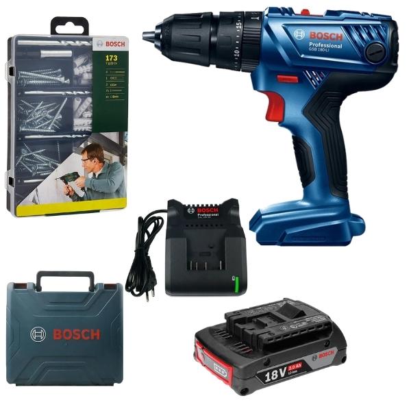 Bosch – Impact Drill Driver GSB 180-LI Kit and Accessories