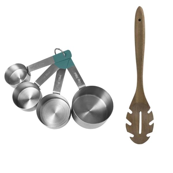 Jamie Oliver – Measuring Cups Set (4 Piece) & Acacia Wooden Spoon
