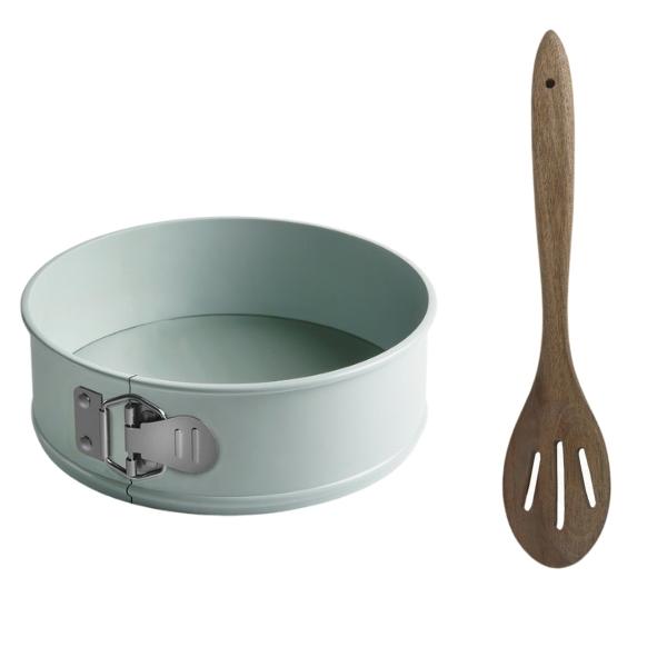 Jamie Oliver – Round Cake Tin – 23cm Springform and Acacia Slotted Wood Spoon