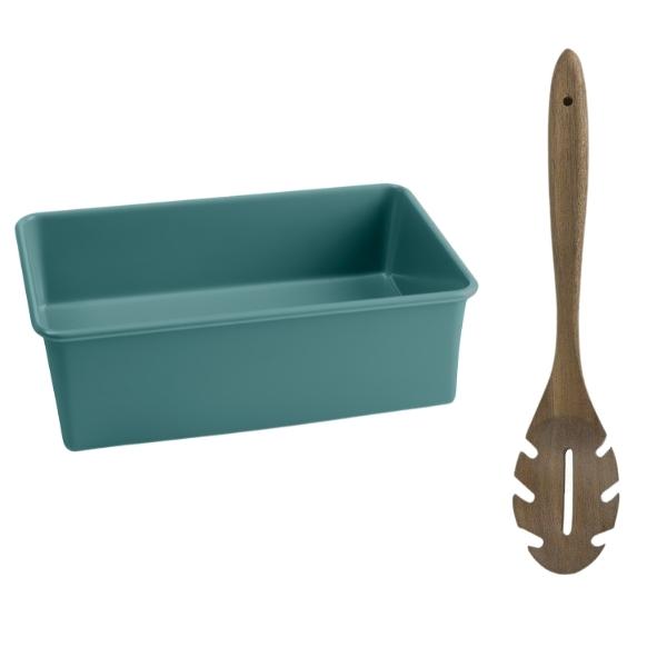 Jamie Oliver – 1.5L Non-Stick Loaf Tin and Acacia Wooden Spoon