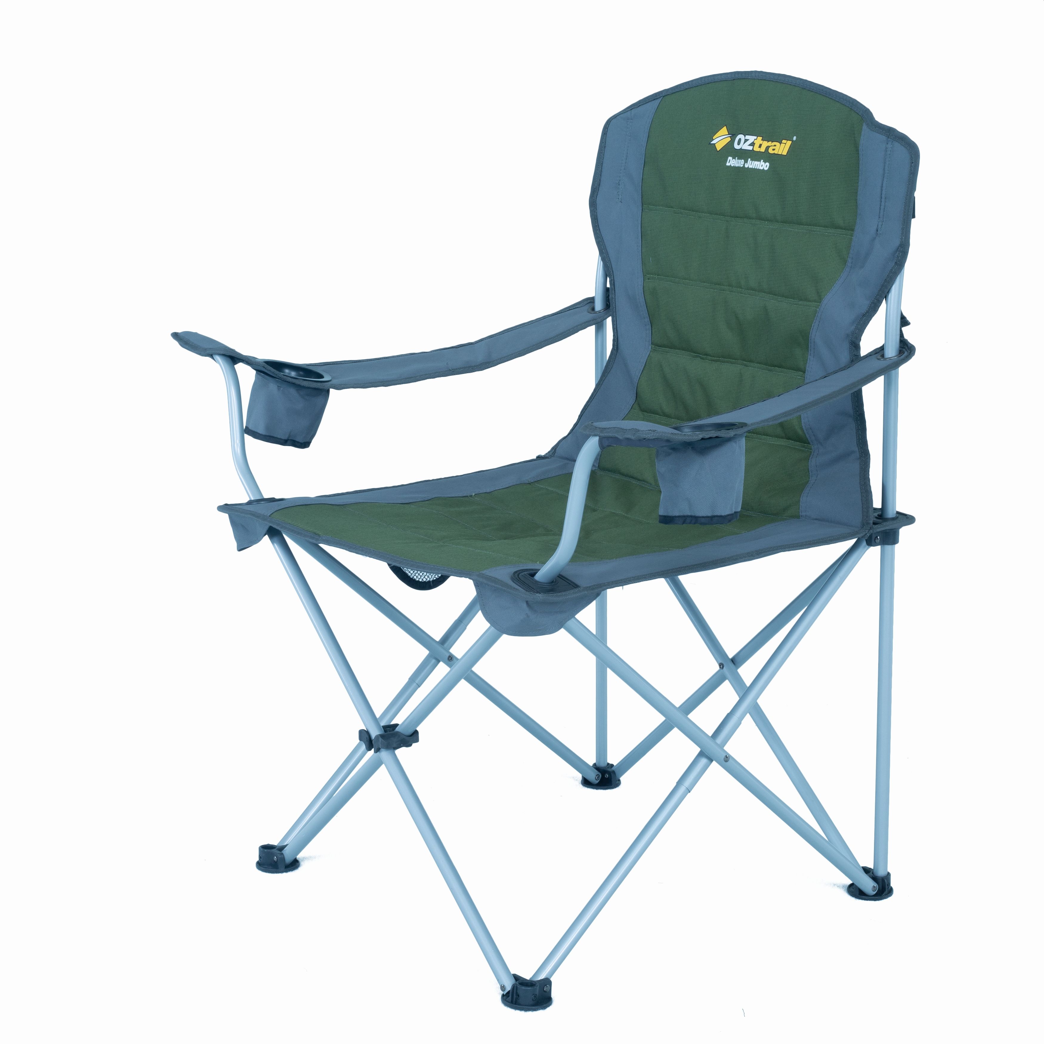 OZtrail Deluxe Jumbo Arm Chair Green 140kg