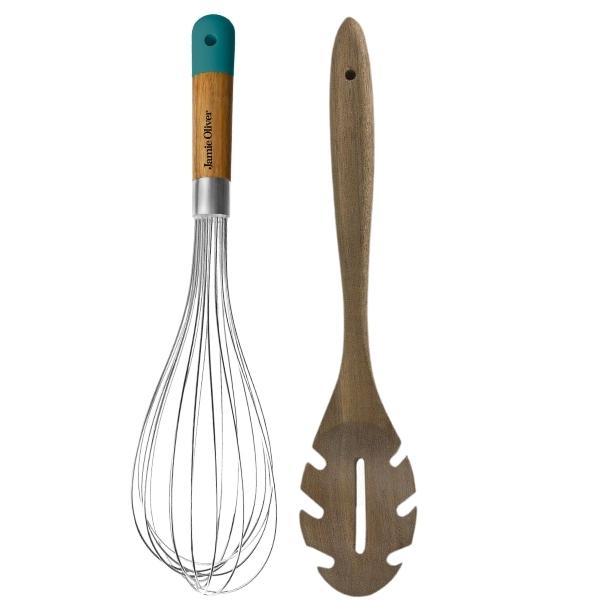 Jamie Oliver – Balloon Whisk and Acacia Wooden Spoon
