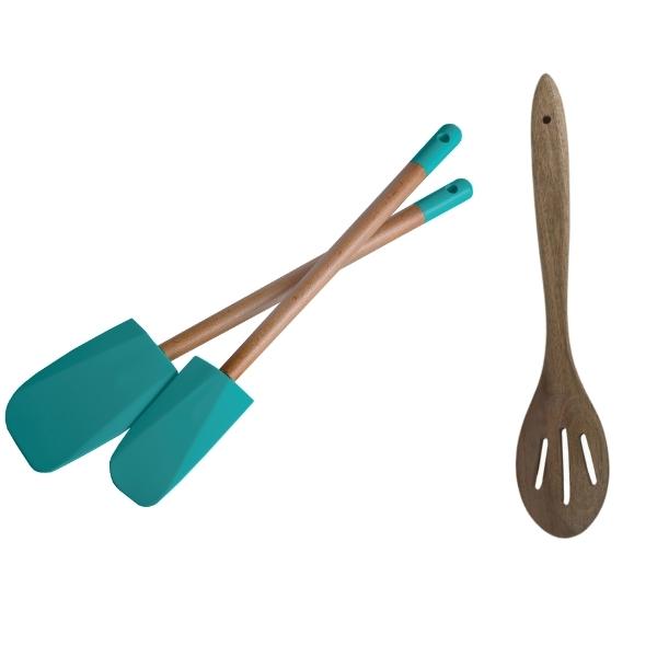 Jamie Oliver – Spatula Set (2 Piece) and Acacia Slotted Wooden Spoon