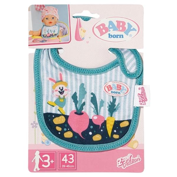 Baby Born – Bib / Feeding Bib – Green – Benno the Bunny and Vegetables