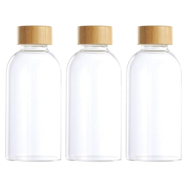 DAY – Glass Water Bottle with Bamboo Lid – 500ml – Pack of 3